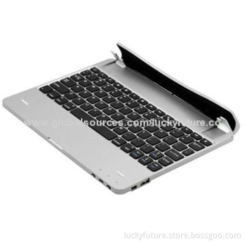 Stylish Detachable Plug-in Bluetooth V3.0 Connection 78-key Keyboard for iPad 2/3/4, Black+Silver